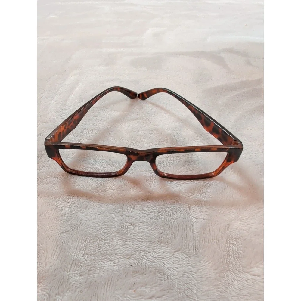 Tortoiseshell Rectangular Eyeglass Frames Brown Amber Unisex Glasses Frames Only